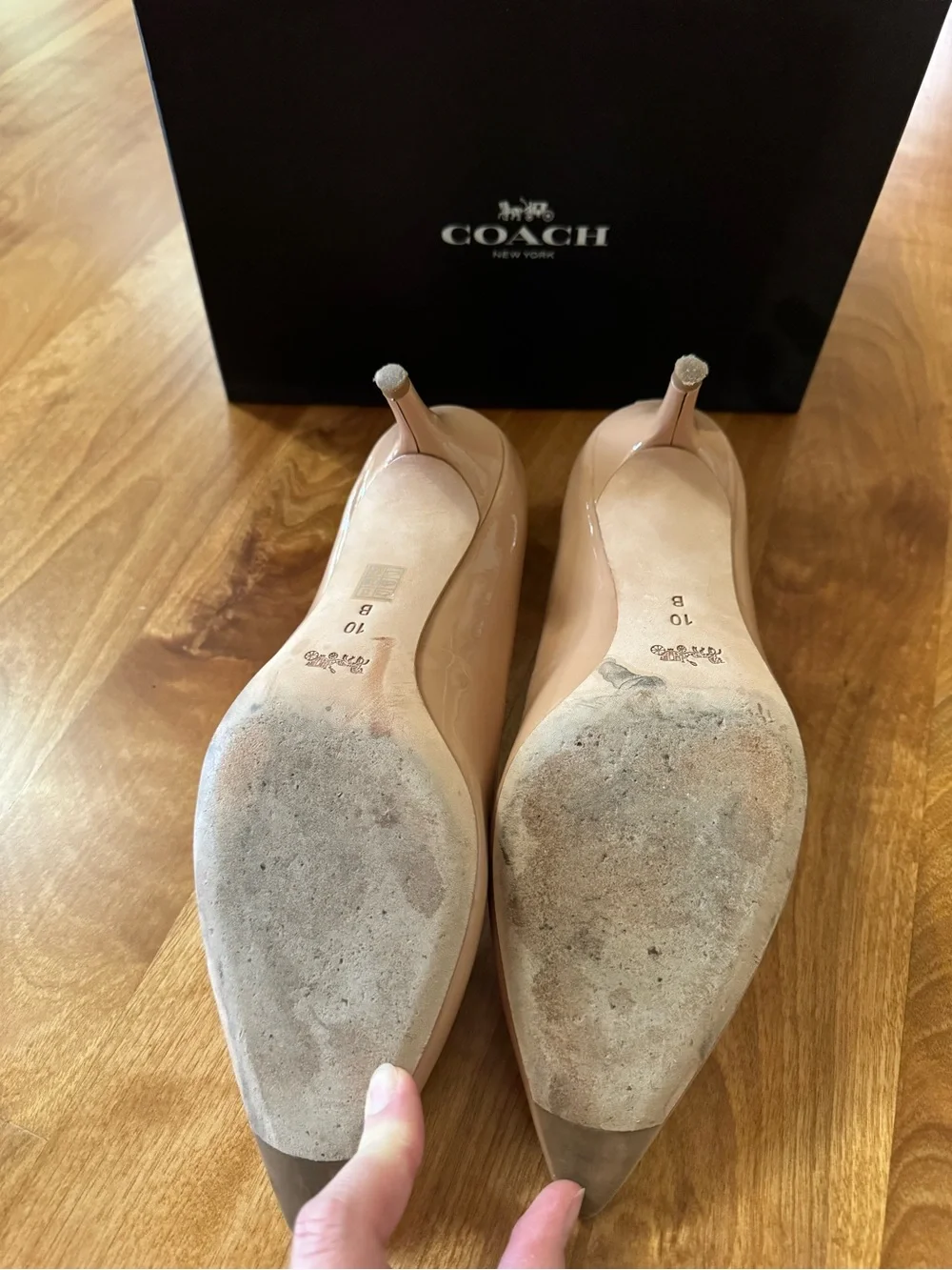 Coach Blush Patent Leather Pointed-Toe Pumps